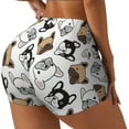 thumbnail image 1 of Balery French Bulldog3 Pantalones cortos de entrenamiento estampados para mujer, sin costuras, ajustados, para gimnasio, yoga, correr, deportes, ejercicio activo, fitness.-Large, 1 of 8