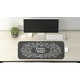 thumbnail image 2 of Enjoy the Little Things Computer Mouse Pad, Blooming Wreath with Calligraphy on Greyscale Backdrop, Rectangle Non-Slip Rubber Mousepad Large, 31" x 12", Charcoal Grey and White, by Ambesonne, 2 of 2