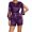 Purple, variant on Baqcunre Jumpsuits For Women,Women's Round Neck Long Sleeved Split Sequin Shorts Jumpsuit,Pants For Women,One Piece Jumpsuit,Jumpsuits For Women Casual,Womens Clothes,Beige,L