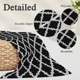 thumbnail image 6 of Modern Black Geometric King Size Pillow Cover, Pillowcase Protectors with Zipper, Breathable Decorative Throw Pillow Case Cover, Abstract Art Morocco Aesthetic Pillow Shams for Couch Sofa 20x36Inch, 6 of 8