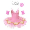 thumbnail image 2 of YONGHS Girls Sequins Ballet Dance Tutu Dress Skirted Leotard Swan Ballerina Performance Costume Pink 12, 2 of 7