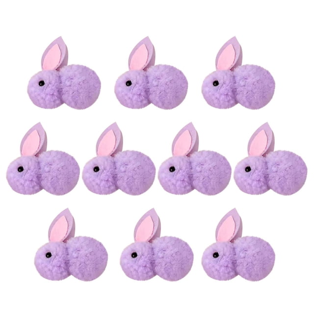 Conejo De Peluche 10 mini muñecos de conejito de Pascua de 4,5 cm,juguetes de peluche para niños,ideales para fiestas de Pascua,decoración y regalos (morado). Rkxzt