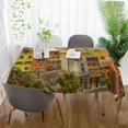 thumbnail image 5 of SKYSONIC 60"x108" Square Tablecloth with Miniature World Prints, Anti-Wrinkle and Smooth Table Cloth for Kitchen/Home Party Decoration, 5 of 7