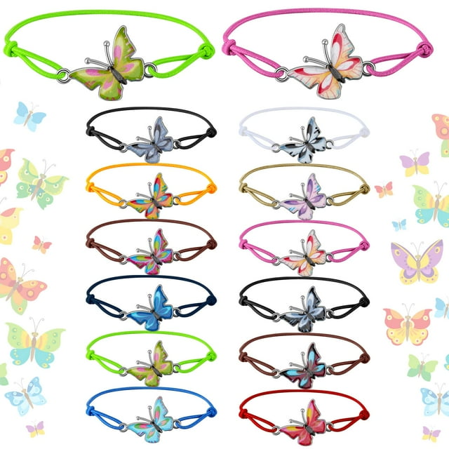 Pulseras Hicarer Butterfly Party Favor para niñas, 36 unidades