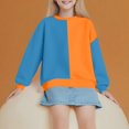 thumbnail image 6 of YUNAFFT Kids Fleece Sweatshirt 2-14Y Color Block Print Crewneck Pullover Warm Casual Outerwear, 6 of 6