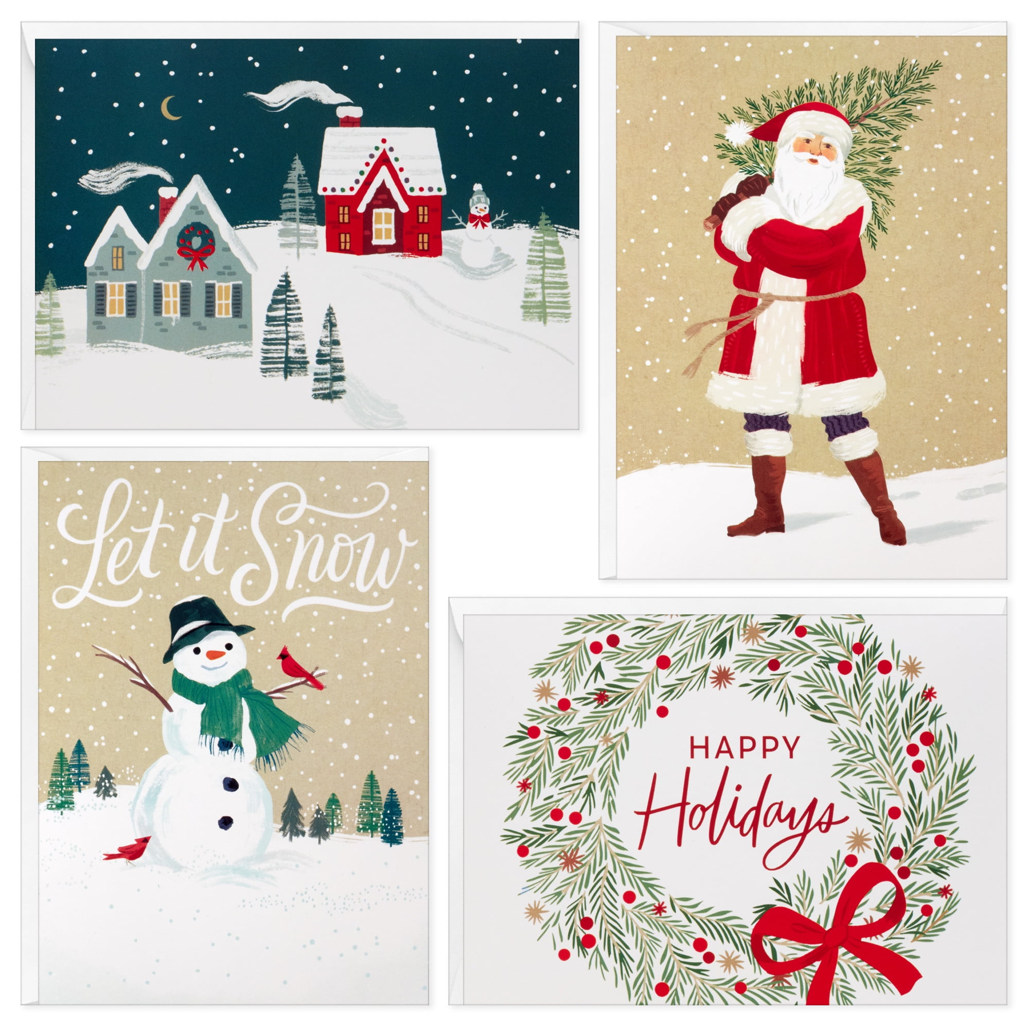 Hallmark Boxed Assorted Christmas Notes, Cozy Holidays (Pack of 20 Cards with Envelopes)
