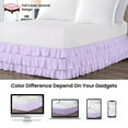 thumbnail image 4 of CCNY 21" Inch Drop Multi Ruffled Bed Skirt Queen Size 100% Microfiber Made Lilac Color, 4 of 6