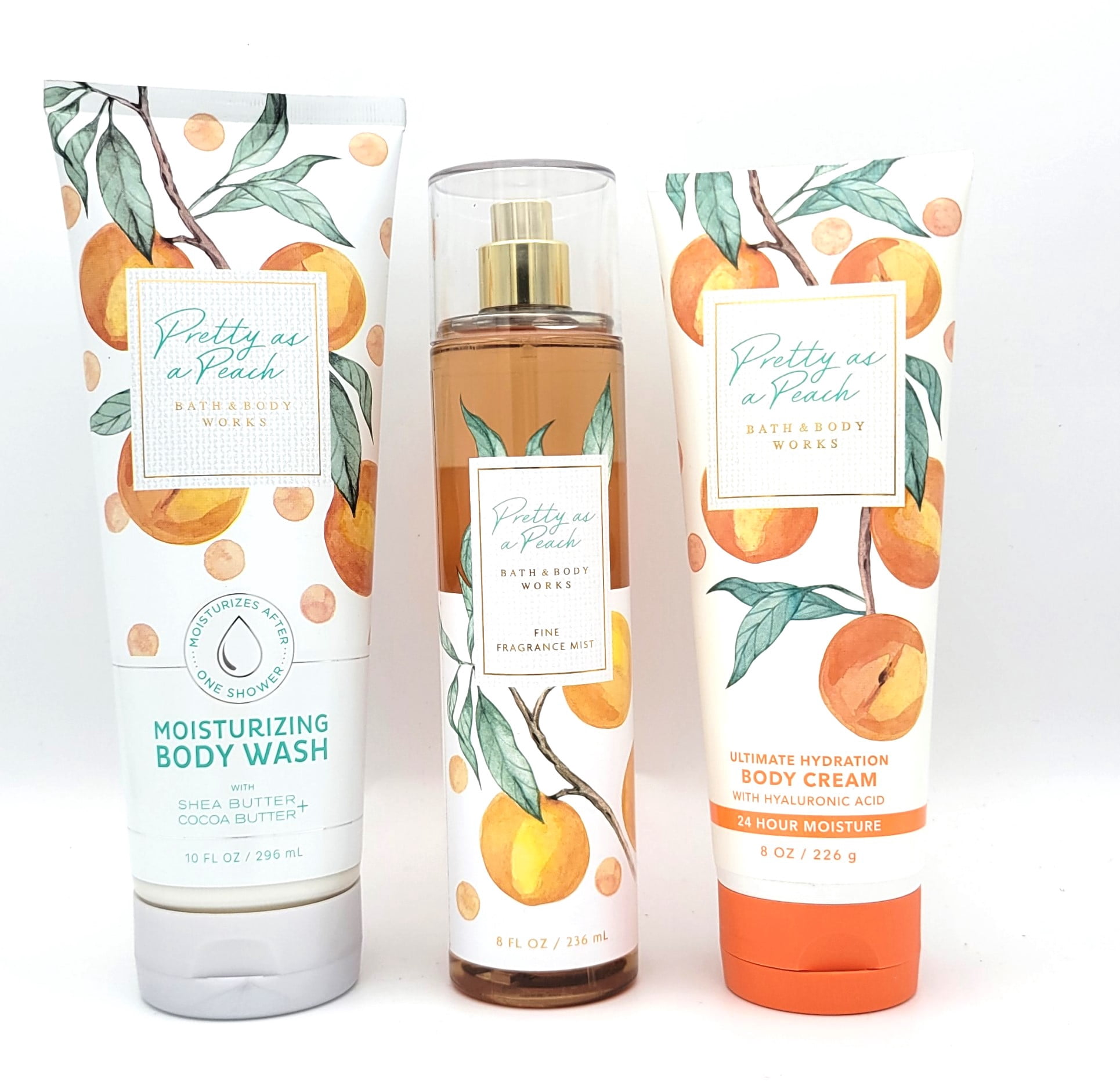 Bath & Body Works Pretty as a Peach Gift Set Body Wash 10 oz+ Fragrance ...