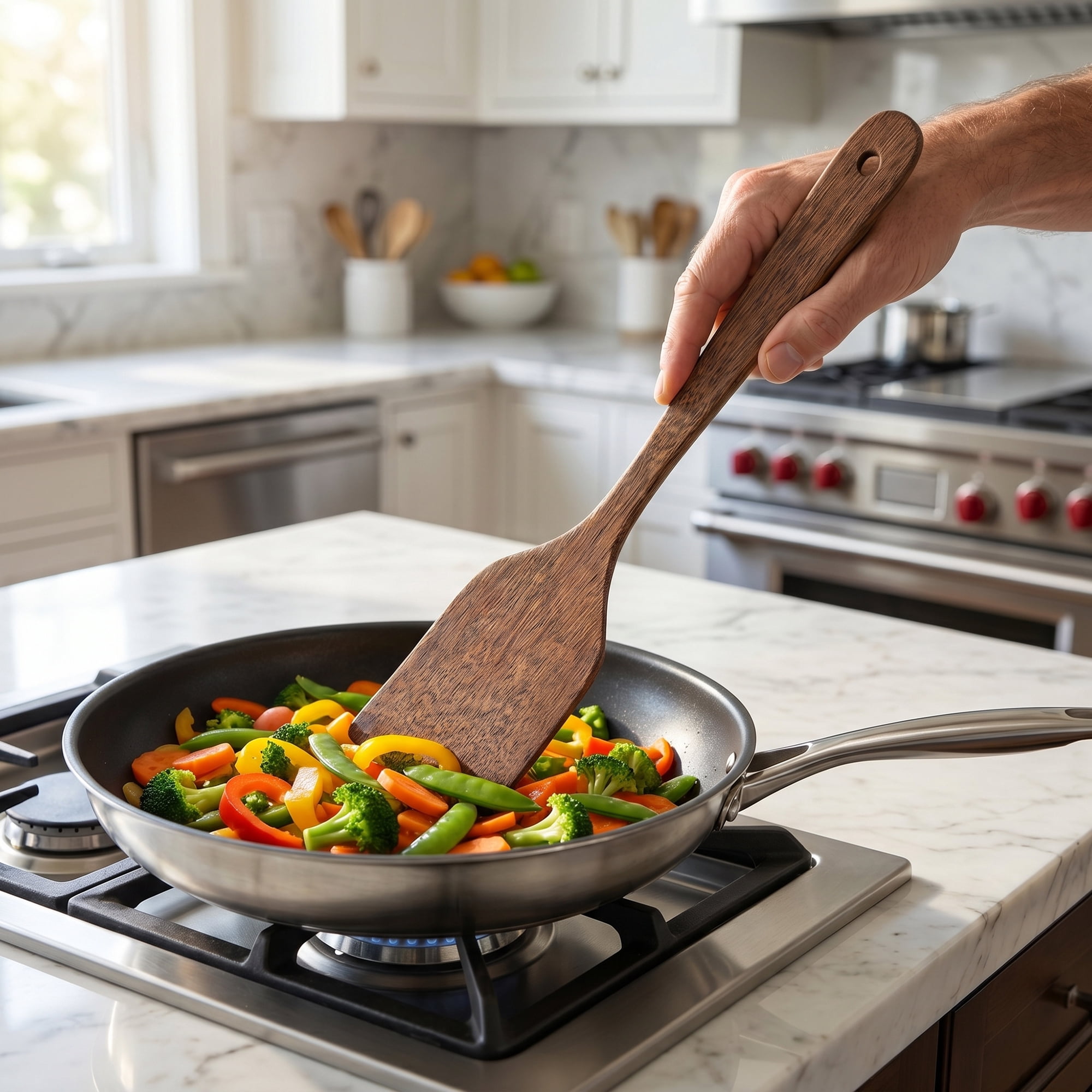 Unique Bargains Kitchen Utensil Heat-Resistant Cooking Tool for Flipping Brown 13.2x3.1 in