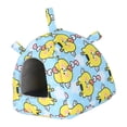 thumbnail image 2 of Casita colgante para pájaros, nido para loros, cama acogedora para hámsteres, escondite de mesa para mascotas, accesorio versátil, forrado de felpa, Animal amarillo, 2 of 8