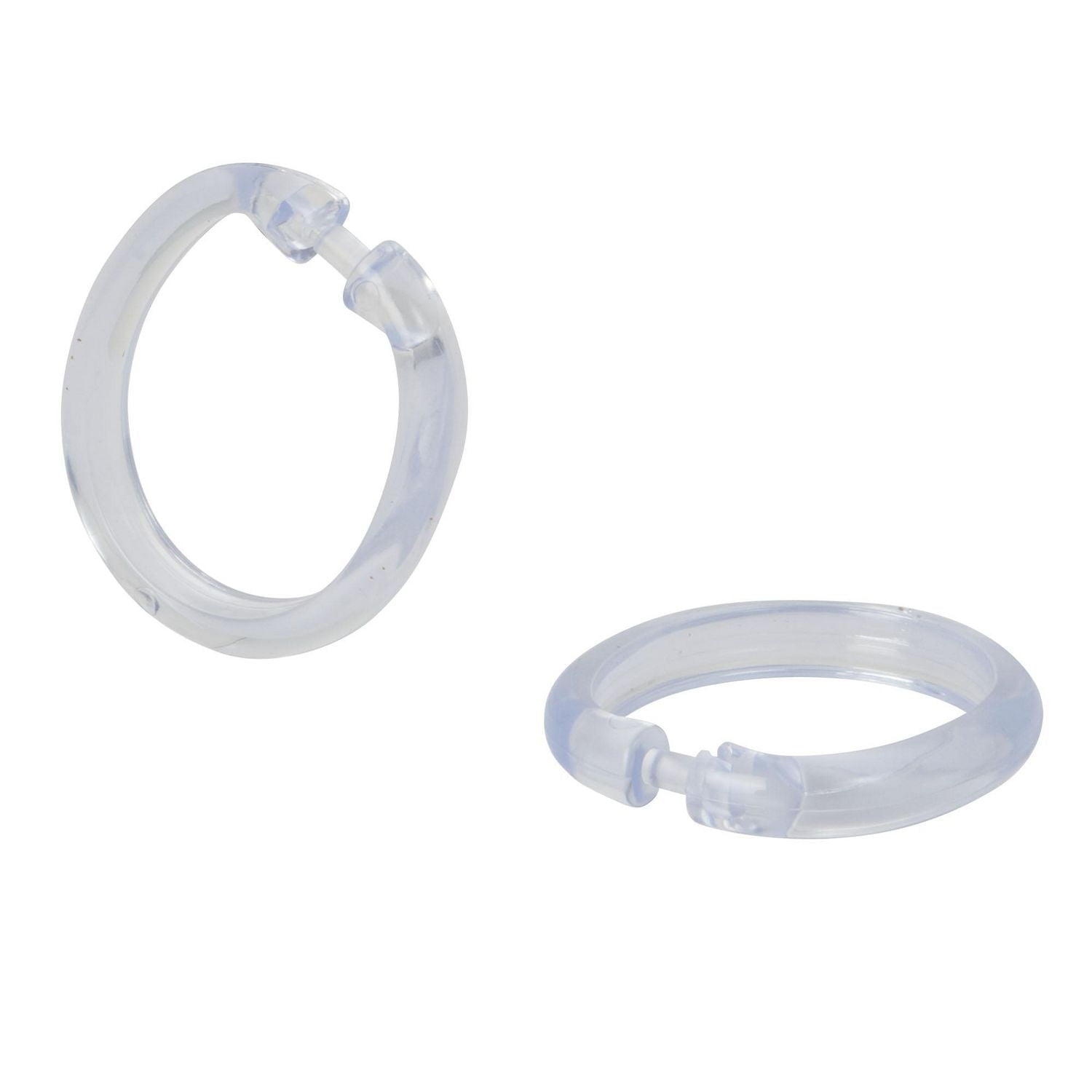 Mainstays Plastic Shower Curtain Rings, Set of 12