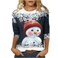 thumbnail image 2 of Homenesgenics Christmas Clearance Plus Size Tops 3X Womens Tops Fashion T-Shirt 3/4 Sleeves Blouse Round Neck Casual Tops, 2 of 4
