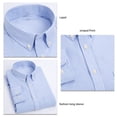 thumbnail image 5 of Blusa de manga larga para hombre Camisa informal juvenil con estampado de rayas verticales y solapa fina para ir de compras a la oficina, 5 of 5