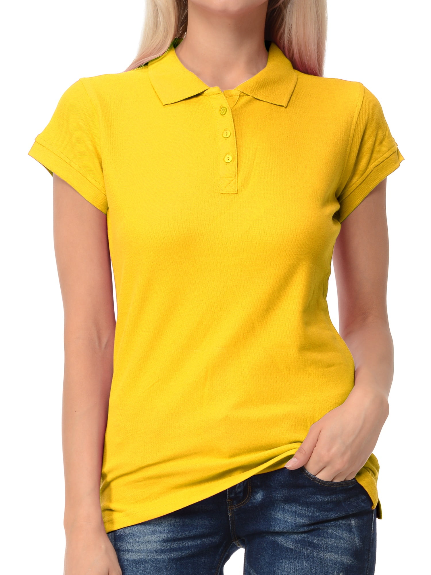 Basico Women Junior's Short Sleeve Slim Fit Polo Shirt 100 Cotton