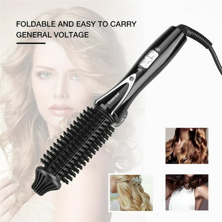Foldable Anion Hair Curler Roller, Hair Curling Iron, Anti-Scald Safe Long-Lasting Hair Styling Tools, Professional Electric Seamless Comb Hair Roller, Evenly Heating Curling Wand,Rotatable Power