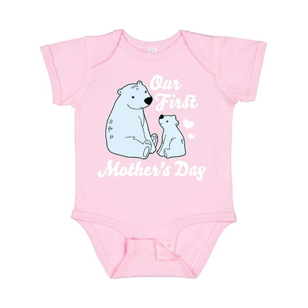 

Inktastic Our First Mothers Day with Polar Bears Gift Baby Boy or Baby Girl Bodysuit