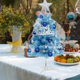 thumbnail image 6 of Blue Christmas Tree,Artificial Christmas Tree Pre-lit Christmas Trees with Ball & Star Ornaments, Ideal for Ideal for Holiday Home, Office and Xmas Party Décor - Includes Stand, 6 of 7