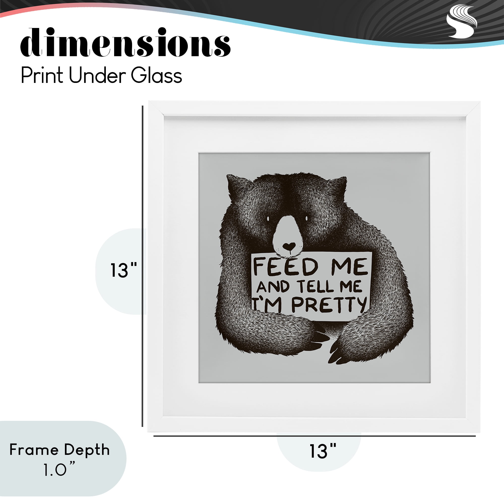 Stupell Industries Feed & Tell Me I'm Pretty White Framed Print Under Glass, design by Tobe Fonseca