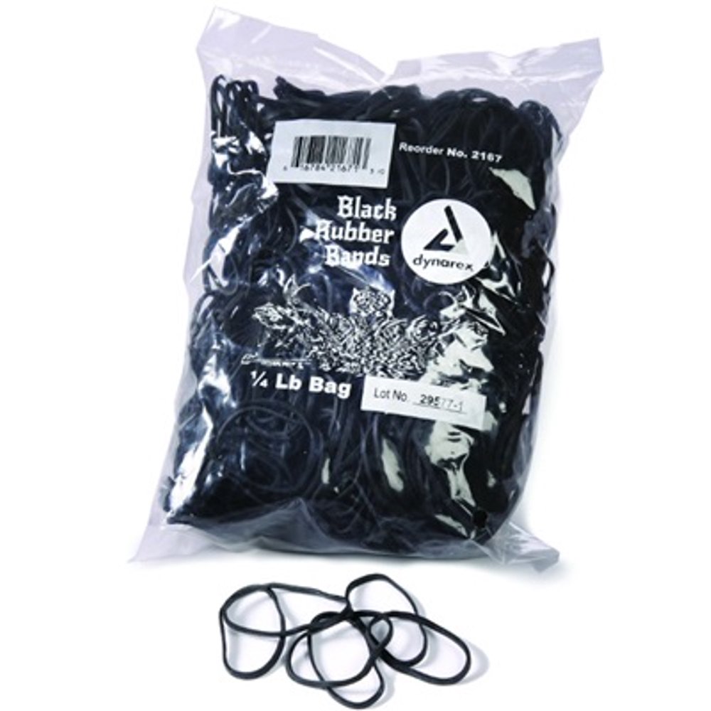 Dynarex Black Rubber Bands 1/4 Lb Bag