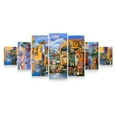 thumbnail image 3 of Startonight Large Canvas Wall Art Abstract - The City with Charming Blue Trees - Huge Framed Modern Set of 7 Panels 40 x 95 Inches, 3 of 5