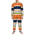 thumbnail image 4 of Kll Colorful Pastel Stripes Sleepwear Mens Flannel Pajamas,Long Cotton Pj Set, 4 of 9