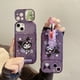 thumbnail image 2 of Púrpura Kuromi Colgante Preciso Lente De Cámara Soporte Protector De Maquillaje Espejo Funda Xiaomi Redmi Note 12 Pro Max 11 11S 5G K30 K40 POCO F3 X5 De Silicona Gao Jiahui unisex, 2 of 2