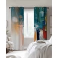 thumbnail image 4 of Colorful Ombre Blackout Curtains for Bedroom Living Room Darkening Curtains 96 Inches Long Oil Painting Modern Graffiti Abstract Art Window Curtain 2 Panels Set Window Treatment Drapes 52"x96", 4 of 9