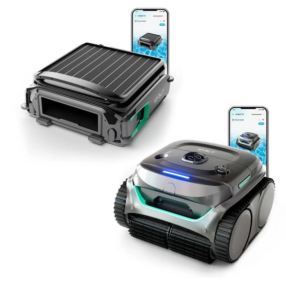 WYBOT C2 Cordless Robotic Pool Cleaner with F1 Solar Skimmer Bundle, Dual Filtration, Wall Climbing, Smart Navigation, App Control, for Inground & Above Ground Pools