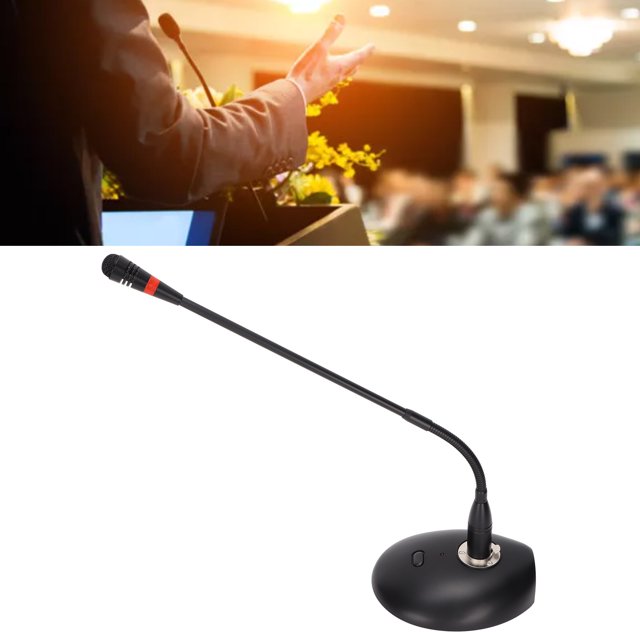 Micro de Bureau Gooseneck, Bouton de Sourdine Omnidirectionnel à Haute Sensibilité pour l'Enregistrement de Programmes pour la Conférence pour la Diffusion