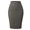 thumbnail image 1 of MixMatchy Women's Stretch Office Knee Length Midi Pencil Skirt, 1 of 4