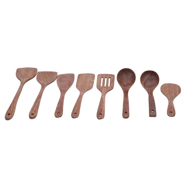 Juego de utensilios de cocina, juego de utensilios de cocina de 8 piezas, espátula de madera, juego de utensilios de cocina construido para el futuro