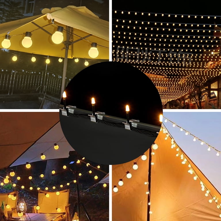 Gutter Hooks For Christmas Lights – 50 Pack Aluminum Clips For Holiday, Halloween, Patio String Lights – Rust-Proof, Weatherproof, Easy Install