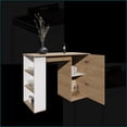 thumbnail image 5 of Kitchen Island 47.4” Wide with 1 Cabinet & 5 Shelves, White-Natural Oak | Modern | Medium (40-55in), 5 of 7