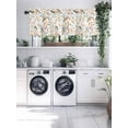 thumbnail image 7 of Orange Fall Thanksgiving Kitchen Valances for Windows Autumn Bird Leaf Floral Valance Curtains&nbsp; for Kitchen /Living Room/Bedroom/ Bathroom Decor, 54"x18 " ,Rod Pocket 1 Panel, White, 7 of 7