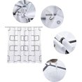 thumbnail image 3 of Cortinas de ducha de plástico con diseño enrejado en blanco y negro para decoración de baño, juego de ganchos transparentes e impermeables, cortinas de baño contemporáneas de 180 x 180 cm, 3 of 5