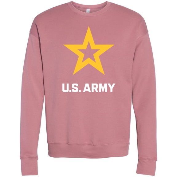 Mens US United States Army Logo Fleece Sweatshirt, Extra-Small Mauve Pink