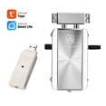 thumbnail image 2 of Smart Tuya WiFi Keyless Security Door Lock with Remote Control, App Unlock (iOS/Android), Indoor Button, 2 Remotes, Included Batteries, Stainless Steel, Silver Finish, 433MHz, 20m Range, 16-Month, 2 of 6