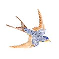 thumbnail image 3 of Green, Jacob 24x20 Black Modern Framed Museum Art Print Titled - Jeweled Barn Swallow I, 3 of 5