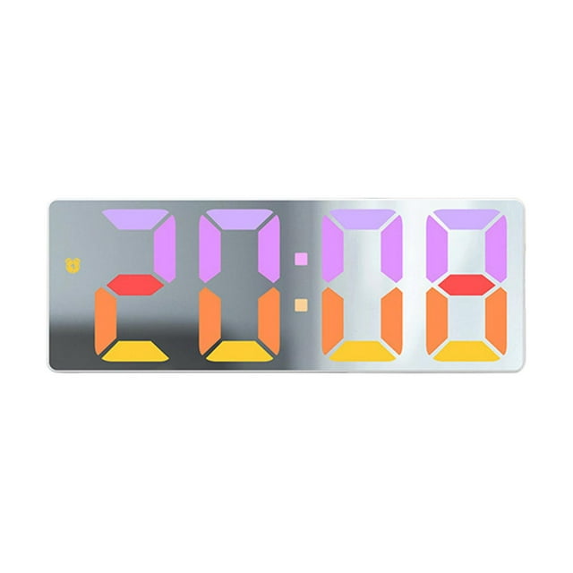 Tnarru Digital Alarm Clock Bedside Clock 12 Hour/24 Hour,Portable ,LED Electronic Clocks LED Bedroom,Alarm Clocks for Office Desktop White