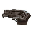 thumbnail image 3 of Modern Reclining Motion Home Theater Sectional w Console Living Room Movie Family Bonded Leather Brown Color, 3 of 6