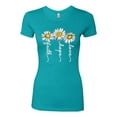 thumbnail image 2 of Wild Bobby, Faith Hope Love Daisy Flower Christian God Religious, Inspirational/Christian, Women Slim Fit Junior Tee, Tahiti Blue, Medium, 2 of 3