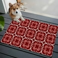 thumbnail image 3 of 2x3 Ft Entryway Area Rug, Red Boho Kitchen Rug Runner Washable Floor Mat, Vintage Country Ethnic Abstract Flowers Art Non Slip Indoor Door Mat Throw Carpet for Bathroom Living Room Bedroom, 3 of 8