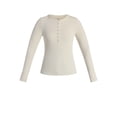 thumbnail image 5 of Time and Tru Women's Ribbed Henley Shirt with Long Sleeves, Sizes XS-XXXL, 5 of 5