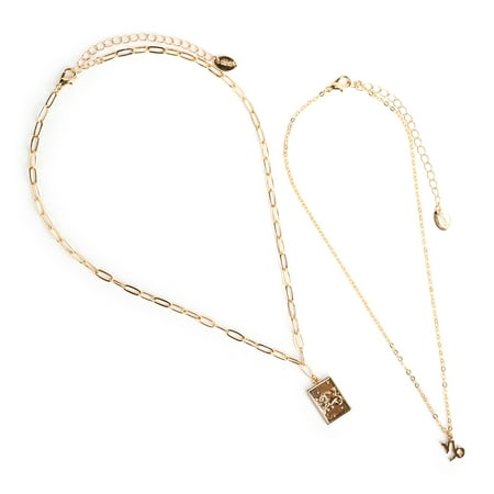 Claire's’s Gold Zodiac Capricorn Necklace Set, Lobster Closure, 2-Pack, 38380