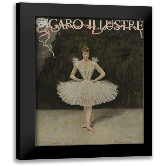 Vintage Apple Collection 12x14 Black Modern Framed Museum Art Print Titled - Figaro Illustre Ballerina