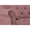 thumbnail image 6 of Convertible Sofa Bed, Modern Velvet Sleeper Sofa with Adjustable Backrest and Armrest, L-Shaped Futon Couch with 2 Pillows for Living Room Bedroom, Pink, 6 of 7