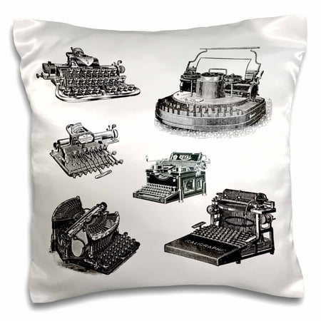 3dRose Several Old Typewriters Artwork, Pillow Case, 16 by 16-inch