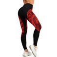 thumbnail image 6 of Red Logo Tool Band Yoga Pants Women High Waisted Tummy Control Non See-Through Elastic Running Workout Yoga Leggings Pants, 6 of 7