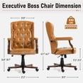 thumbnail image 4 of AVAWING Ergonomic Executive Office Chair, Vintage Faux Leather Swivel Work Chair, Brown, 4 of 7