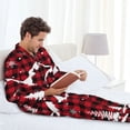 thumbnail image 6 of Fuzoiu Christmas Tree Buffalo Plaid Print Men's Long-Sleeved Pajama,Lounge Button Down Nightwear,Mens Notch Collar Pajama Set -Small, 6 of 7